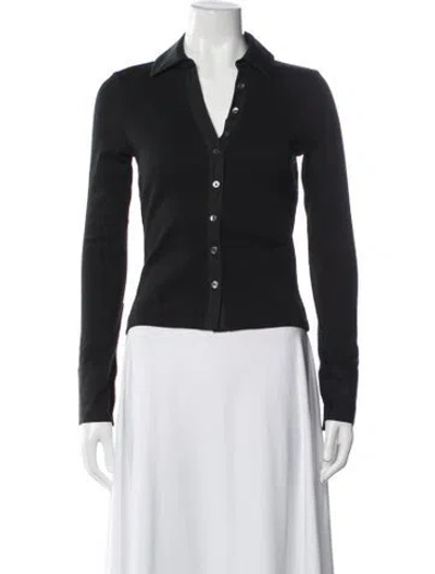 Pre-owned Veronica Beard Long Sleeve Button-up Top In Blue
