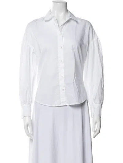 Pre-owned Veronica Beard Long Sleeve Button-up Top In Blue
