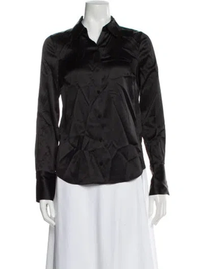 Pre-owned Veronica Beard Long Sleeve Button-up Top In Gray