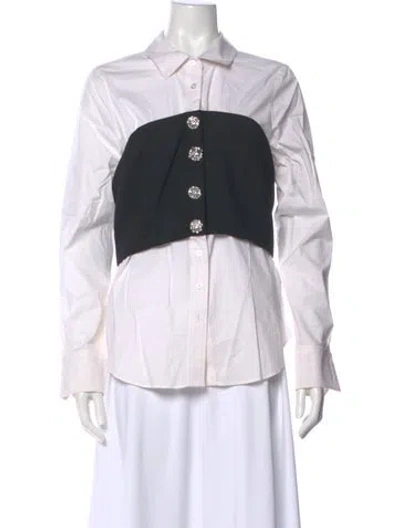 Pre-owned Veronica Beard Long Sleeve Button-up Top In Multi