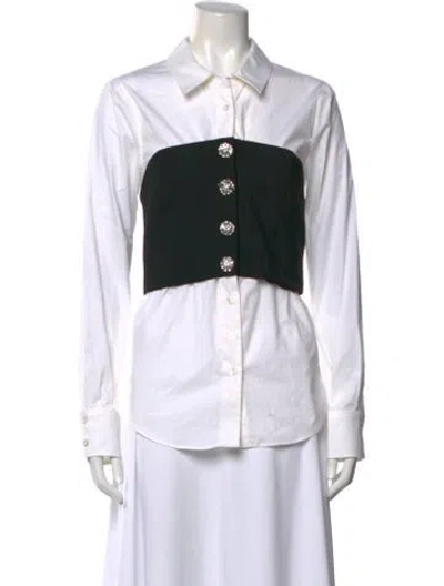 Pre-owned Veronica Beard Long Sleeve Button-up Top In Multi