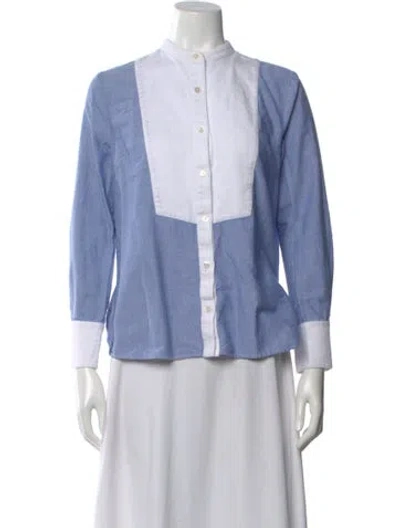 Pre-owned Veronica Beard Long Sleeve Button-up Top In Multi