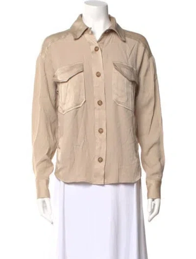 Pre-owned Veronica Beard Long Sleeve Button-up Top In Neutral