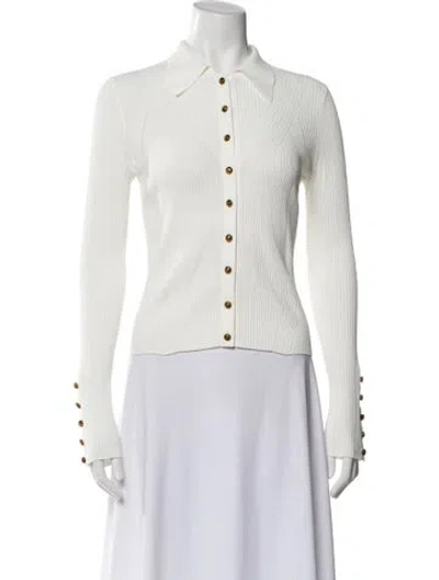 Pre-owned Veronica Beard Long Sleeve Button-up Top In Neutral