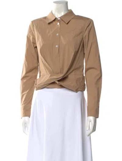 Pre-owned Veronica Beard Long Sleeve Button-up Top In Neutral