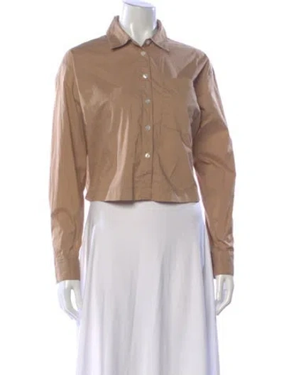 Pre-owned Veronica Beard Long Sleeve Button-up Top In Neutral