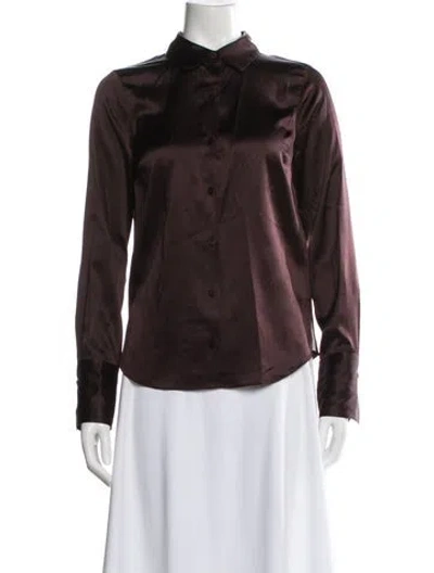 Pre-owned Veronica Beard Long Sleeve Button-up Top In Pink