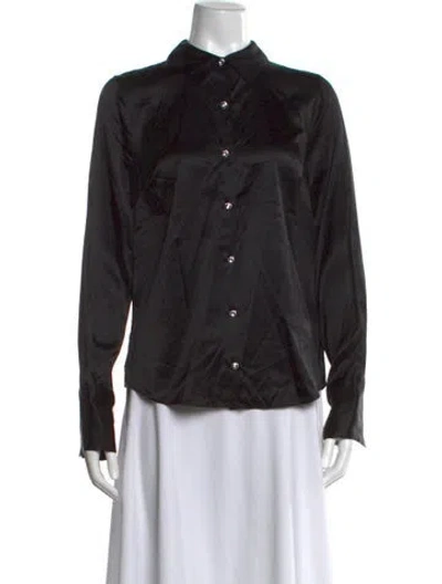 Pre-owned Veronica Beard Long Sleeve Button-up Top W/ Tags In Black