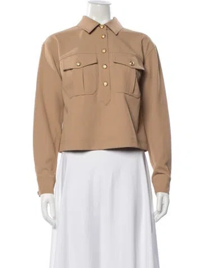 Pre-owned Veronica Beard Long Sleeve Button-up Top W/ Tags In Neutral