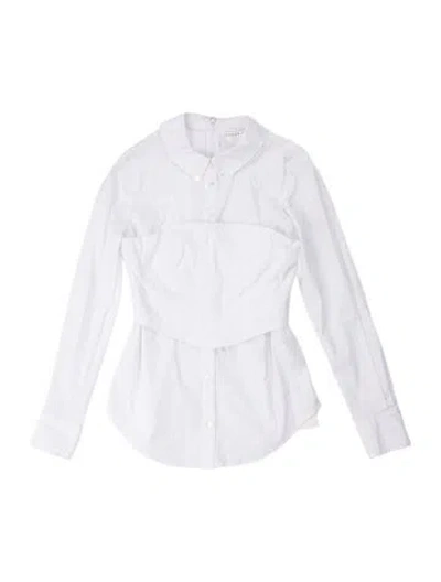 Pre-owned Veronica Beard Long Sleeve Button-up Top In White