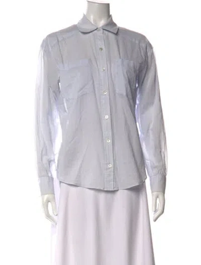 Pre-owned Veronica Beard Long Sleeve Button-up Top In White