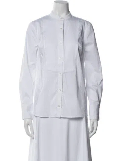 Pre-owned Veronica Beard Long Sleeve Button-up Top In White
