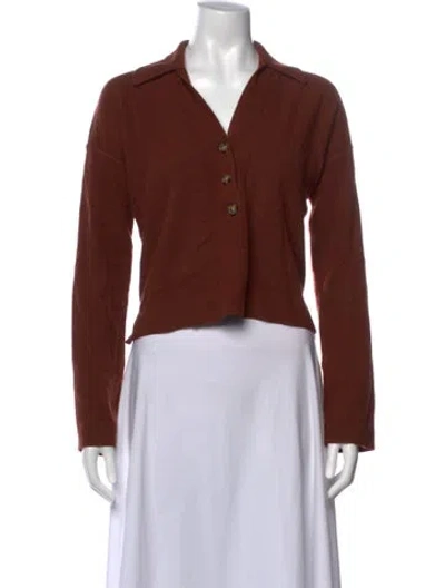 Pre-owned Veronica Beard Long Sleeve Polo In Brown