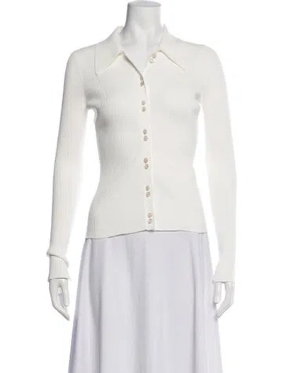 Pre-owned Veronica Beard Long Sleeve Polo In Neutral