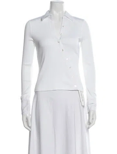 Pre-owned Veronica Beard Long Sleeve Polo W/ Tags In Neutrals