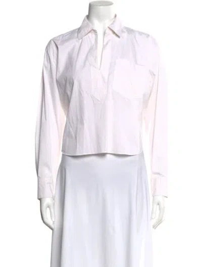 Pre-owned Veronica Beard Long Sleeve Polo In White