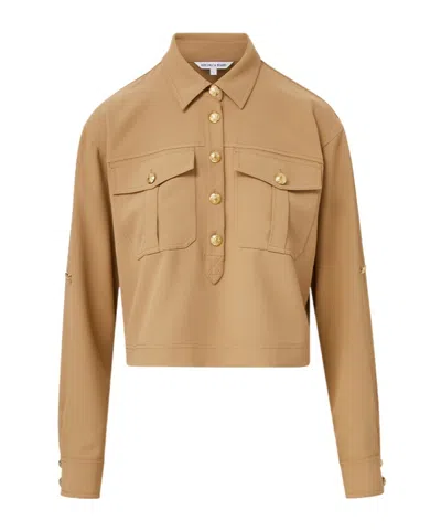 Veronica Beard Colvin Twill Top In Animal Print