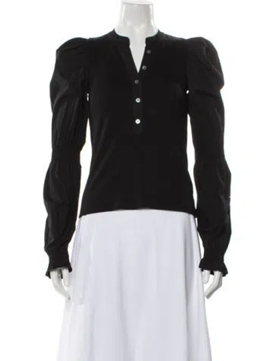 Pre-owned Veronica Beard Long Sleeve Top In Black