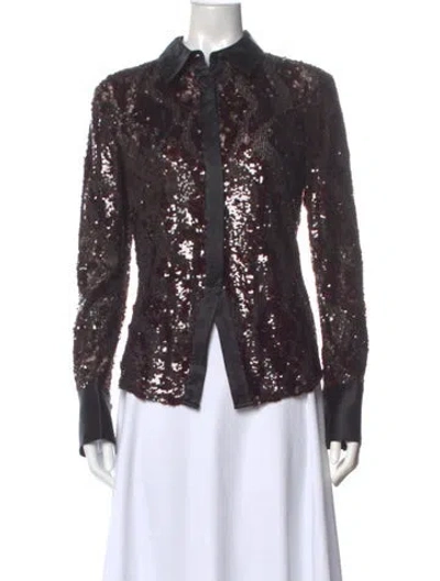 Pre-owned Veronica Beard Long Sleeve Top In Black
