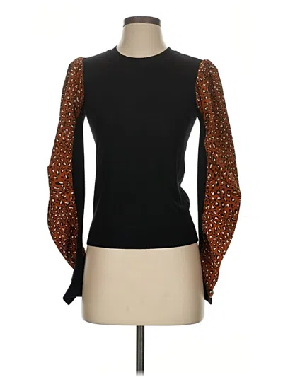 Pre-owned Veronica Beard Long Sleeve Top Black Turtleneck Tops