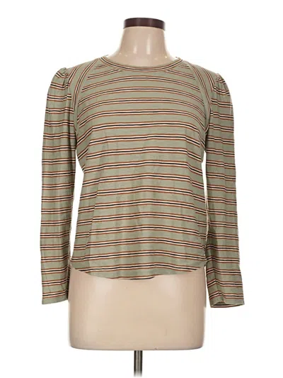 Pre-owned Veronica Beard Long Sleeve Top Brown Boatneck Tops