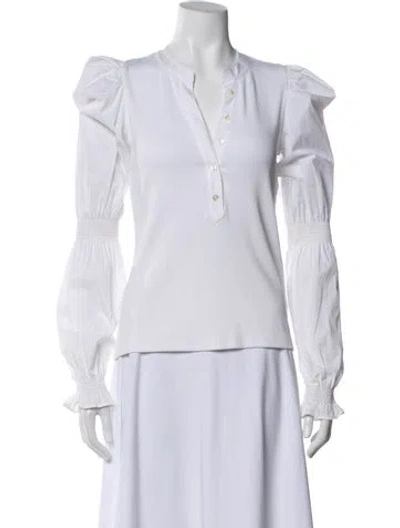 Pre-owned Veronica Beard Long Sleeve Top In White