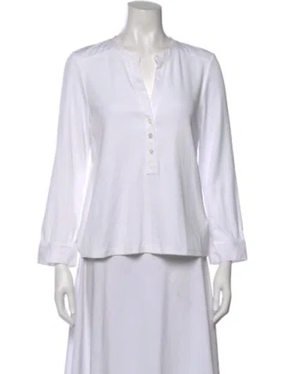 Pre-owned Veronica Beard Long Sleeve Top In White