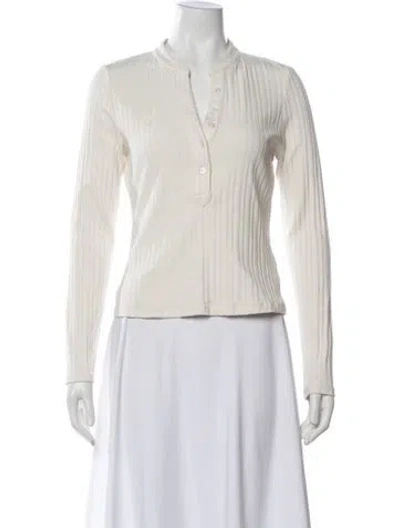 Pre-owned Veronica Beard Long Sleeve Top In White