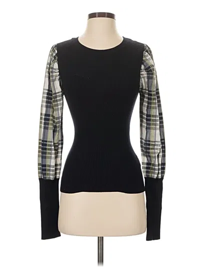 Pre-owned Veronica Beard Long Sleeve T-shirt In Black