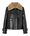 Veronica Beard Danika Genuine Shearling Jacket In Black