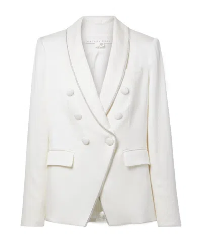 Veronica Beard Miller Dickey Double-breasted Crepe Blazer In White