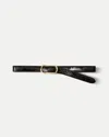 Veronica Beard Loop Croc-embossed Belt In Black