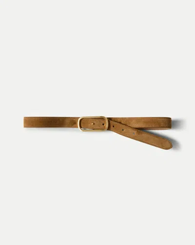 Veronica Beard Loop Suede Belt In Brown