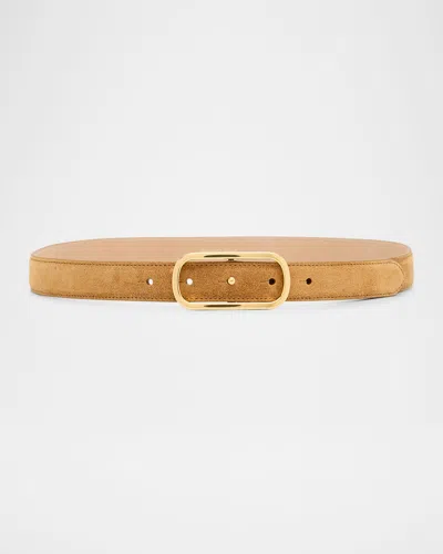 Veronica Beard Loop Suede Belt In Neutral