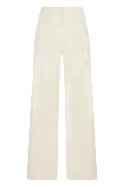 Veronica Beard Loose-fit Wide-leg Pants With Pockets In White