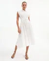 Veronica Beard Loreta Belted Linen Dress In White