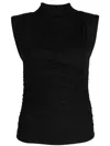 Veronica Beard Lossa Draped Top In Black