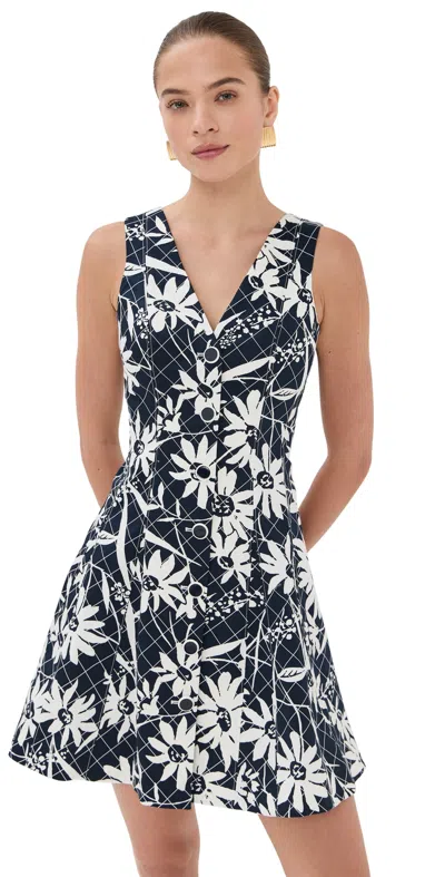 Veronica Beard Lou Mini Dress In Navy Dove In Black