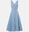 Veronica Beard Button-front Sleeveless Dress In Blue