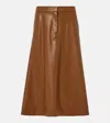 Veronica Beard Louise Faux Leather Midi Skirt In Brown