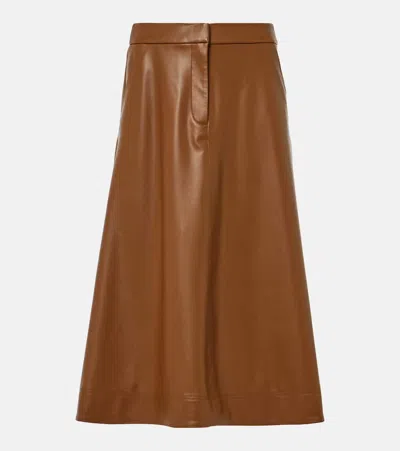 VERONICA BEARD LOUISE FAUX LEATHER MIDI SKIRT