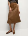 Veronica Beard Louise Faux Leather Midi Skirt In Brown