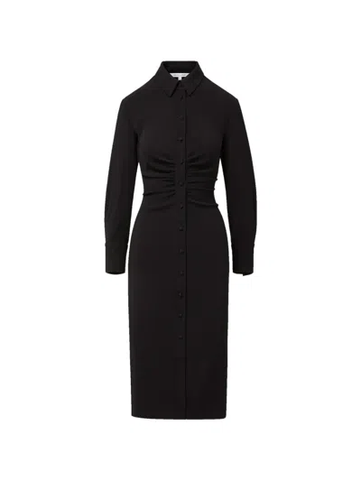 Veronica Beard Loxley Button Midi Dress In Black
