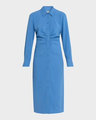 Veronica Beard Loxley Midi Shirtdress In Blue