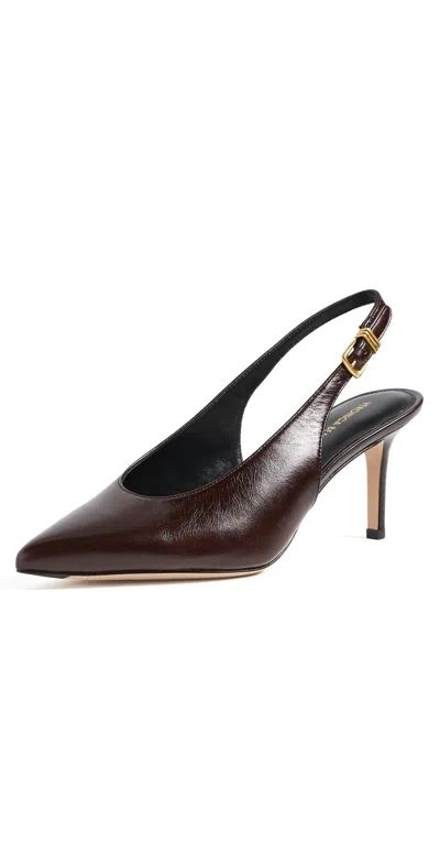Veronica Beard Luciana Slingback Heels Burgundy In Brown