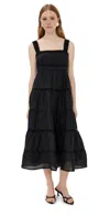 Veronica Beard Lucien Picot Trim Lace Inset Dress In Black