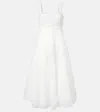 Veronica Beard Lucien Embroidered Tiered Midi Dress In Off White