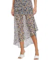 Veronica Beard Lucien Silk Floral Midi Skirt In Black In Multi