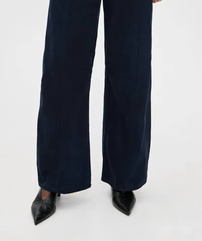 Veronica Beard Lula Mid Rise Barrel Jeans In Navy In Black