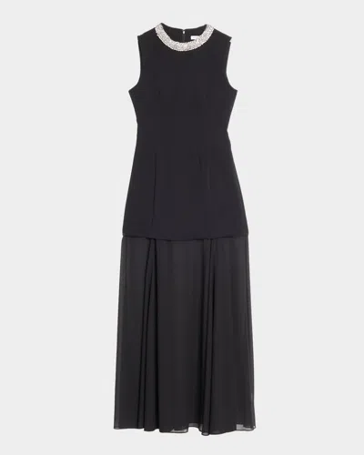 Veronica Beard Luminara Embellished Maxi Dress In Black